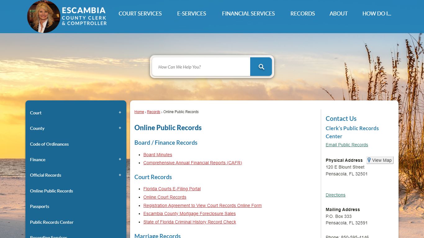 Online Public Records | Escambia County Clerk, FL